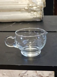 Vintage Princess House Heritage Sauceboat Gravy Etched Crystal Clear Glass - Picture 1 of 4