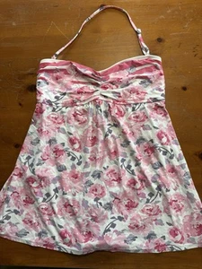 Beach House Swimwear Swimsuit Bathsuit One Piece Skirt Floral Pink Size 14 - Picture 1 of 9