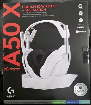 Logitech G ASTRO A50 X Wireless Over-Ear Gaming Headset w/ Playsync- White, NIB - Image 1 of 3