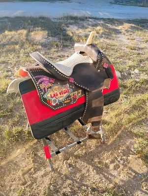 One Of A Kind 14.5 Las Vegas Pro Rider Elite Barrel Racing Saddle - Image 1 of 4