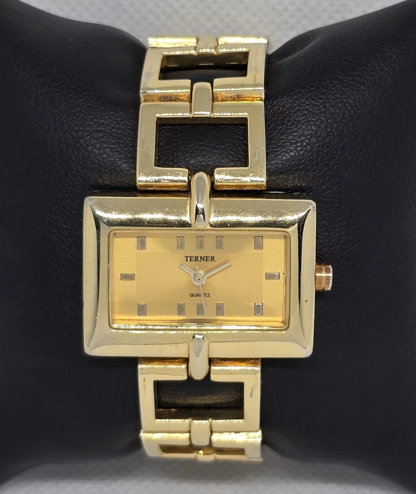 Reloj Pulsera Mujer Terner Elegante Rectángulo Tono Dorado Eslabón 10 Foto 1 de 4