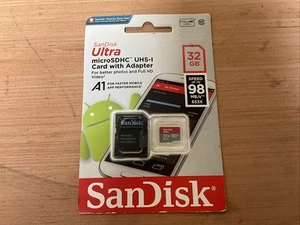 Official SanDisk Ultra 32GB Class 10 98MB/s Micro SD SDHC Memory Card UHS-I U1 - Picture 1 of 3