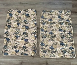 38x23.5” Set Of 2 Decorative Floral Gold Corded Pillow Shams Gold Green And Blue - Picture 1 of 3