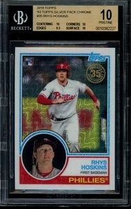 2018 Topps Silver Pack 1983 #35 Rhys Hoskins Refractor Chrome BGS 10 Pristine - Picture 1 of 2