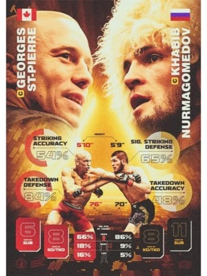 Póster de Georges St-Pierre vs Khabib Nurmagomedov UFC | Luchador de MMA arte de pared decoración Foto 1 de 4