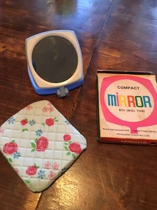 Vintage Compact Travel Purse Mirror THE Magnifying & Regular With Box - Picture 1 of 7