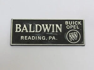 Vintage Baldwin Buick-Opel Reading Pennsylvania Metal Dealer Badge Emblem Tag PA - Picture 1 of 2