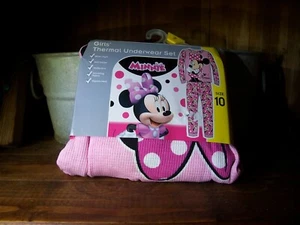 MINNIE MOUSE GIRLS THERMAL SHIRT AND PANT SET SIZE 10 LONG SLEEVE UNDERWEAR NEW - Picture 1 of 1