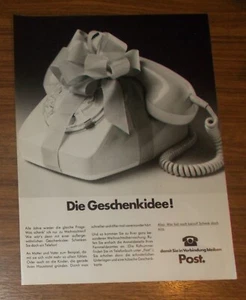Seltene Werbung DEUTSCHE BUNDESPOST Die Geschenkidee! Wählscheibentelefon 1977 - Bild 1 von 1