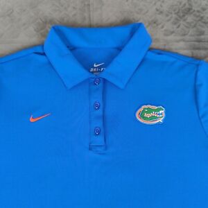 Florida Gators Polo Shirt Nike Dri Fit Blue Short Sleeve Women XL