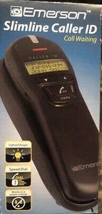 Emerson Slimline Caller ID Big Button Keypad Corded Black Telephone Phone NIB - Picture 1 of 5
