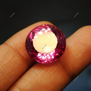 ZERTIFIZIERTER 21,80 kt natürlicher Ceylon rosa Saphir runder loser Edelstein A+ Qualität - Bild 1 von 14