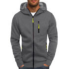 Mens Hooded Sweater Coat With Solid Color Zipper Pocket Big And Tall Sweatshirts