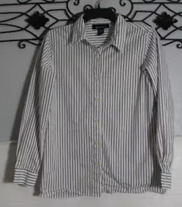 Denim & Co Women's Top Size M Long Sleeve Multicolored Striped - Picture 1 of 5