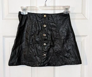 Gonna Forever 21 mezza coscia snap up davanti ecopelle nera taglia XS - Foto 1 di 7