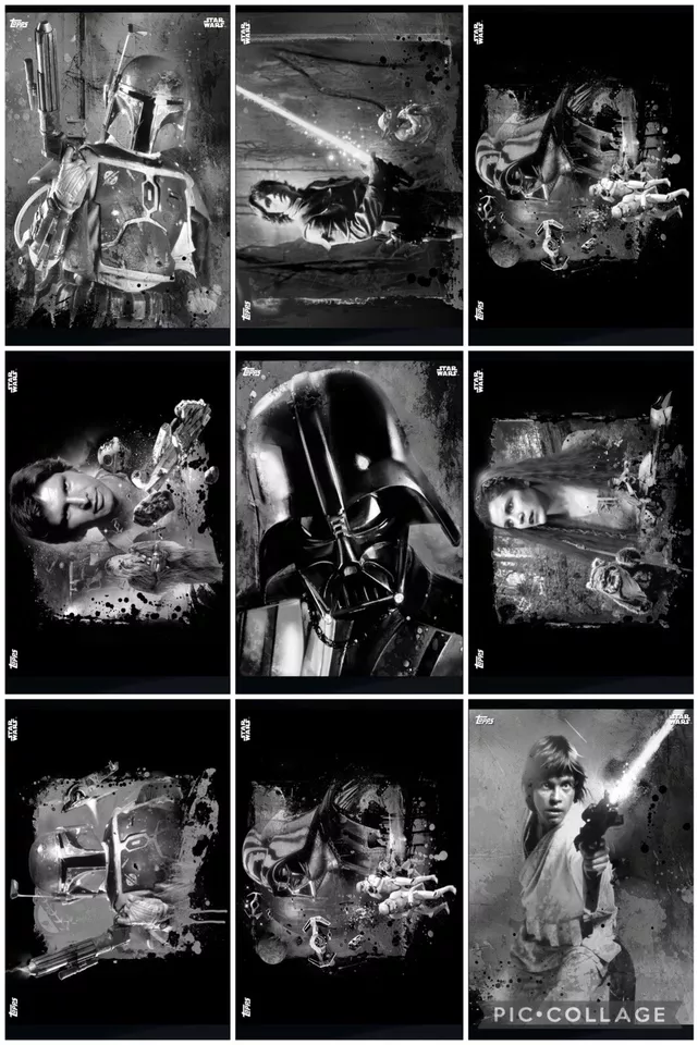 Topps Star Wars Digital Card Trader 9 Card B&W Graffiti Splatter Insert Set - Image 1 of 1