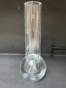 9.75" MCM Lucite/Acrylic Vase Ribbed Globe Base - Picture 1 of 6