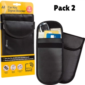 2 x Blocco Segnale Chiave Auto Faraday Custodia Fob Keyless RFID Blocco Gabbia - Foto 1 di 7
