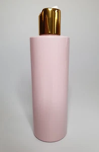 500 ml rosa zylindrische PET Plastikflasche & glänzender Goldscheibendeckel JEDE MENGE - Bild 1 von 4