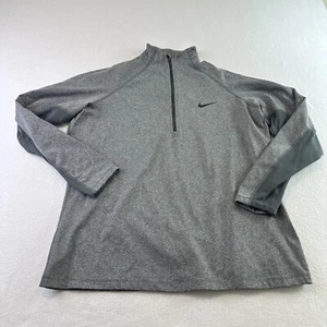 Nike Dri Fit 1/4 Zip Sweatshirt Mens XL Gray Black Swoosh CJ5716-071 - Picture 1 of 8