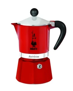 Bialetti caffettiera moka Rainbow 3 tazze tazza alluminio caffè cafè rossa Rotex - Foto 1 di 4