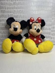 Disney Parks Mickey Mouse Minnie Mouse Plush Bean Bag With Tags Textured Plush - Picture 1 of 12