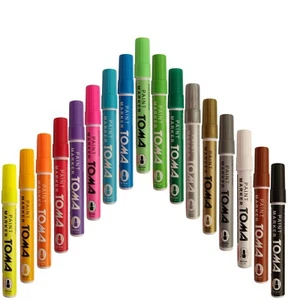 TOMA Oil-Based Paint Marker Waterproof Permanent Pen - Rubber Wood Plastic Glass - Picture 1 of 21