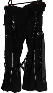 Tripp NYC Wide Leg Pants with D-Ring Satan Streamer & Zipper Accents Women's 22 - Picture 1 of 13