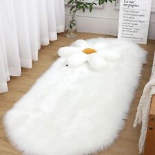 Oval Fluffy Carpet Soft Faux Fur Plush Bedroom Bedside Carpets Furry Floor Mats