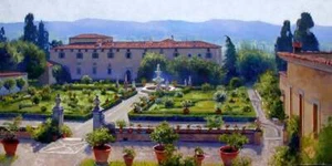 June Carey - Villa Di Castello - S/N Canvas Giclee - Signed - MINT - 20x36 - Picture 1 of 1