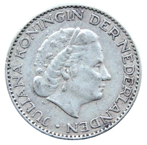 Moneda de plata Holanda Juliana 1 florín 1957 - Imagen 1 de 2