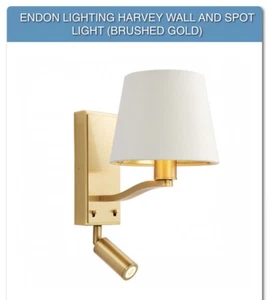 Endon 69092 Harvey Double Wall Light, brushed satin gold - Picture 1 of 6