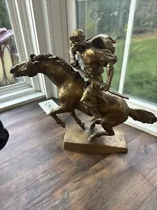 Bronzeskulptur Charro auf Pferd 15” mal 18” Frederic Remington? Massiv - Bild 1 von 10