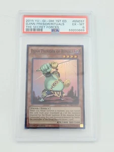 2015 Yugioh Djinn Presider of Rituals THSF-EN037 Super Rare 1st Edition PSA 6 - Picture 1 of 2