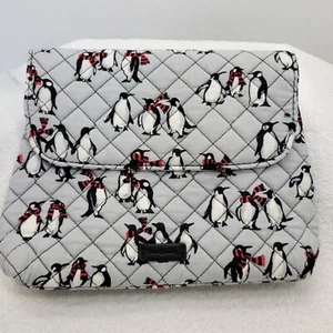 Vera Bradley Brush And Make Up Bag NWOT Playful Penguin Gray Black Magnetic  - Picture 1 of 11
