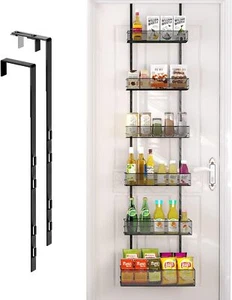 Over the Door Pantry Organizer - 6-Tier Mesh Basket Hanging & Wall Mounted - Picture 1 of 6