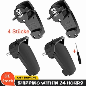 4x Schutzkontakt Winkelstecker Flachstecker flach Bügel 230V 16A Schuko Stecker~ - Bild 1 von 25