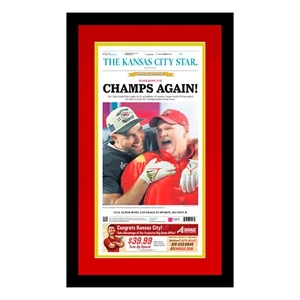Framed Ready To Hang The Kansas City Star Chiefs 2023 NFL Super Bowl Newspaper - Picture 1 of 3