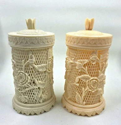 Juego de horquillas de aperitivo vintage de celuloide marfil entremeses con soportes (58) Foto 1 de 4