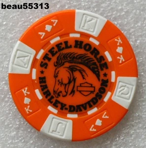 ⭐HARLEY DAVIDSON "STEEL HORSE" MIDLOTHIAN VIRGINIA DEALER CASINO POKER CHIP - Picture 1 of 2