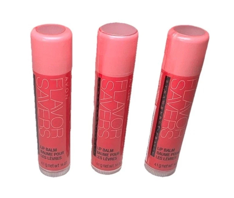 Bálsamo labial de fresa Avon ahorradores de sabor nuevo - stock antiguo descontinuado (3 bálsamos) Foto 1 de 1