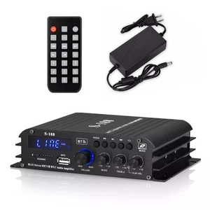 S-188 Audio Power Amplifier 2.1CH BT5.0/RCA/AUX Multiple Audio Inputs Support - Picture 1 of 15