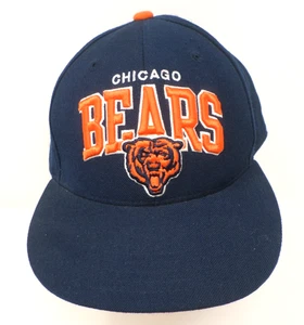 Cappello aderente Mitchell & Ness Chicago Bears taglia 7-5/8 blu scuro arancione logo lana - Foto 1 di 7