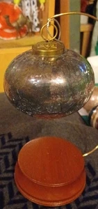 Vintage XLarge Kugel Christmas Ornament Crackle Glass Smoky Silver, Preowned - Bild 1 von 16