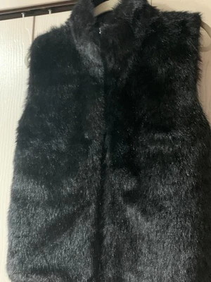 Chaleco Kikit Maurice Sasson Para Mujer Negro Acanalado Tejido Imitación Piel Cremallera Completa Talla Med Foto 1 de 4