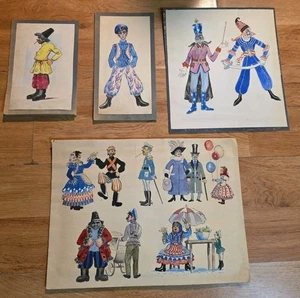 Lot of Vintage Theater Costume Watercolor Painting design stage Russian? - Picture 1 of 9