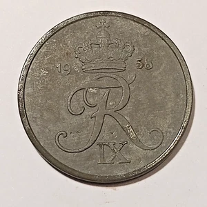 * Denmark *  5 öre * 1958 * Zinc   *  Cond.  1+* - Picture 1 of 2