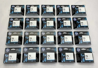 HP 75 Officejet Photosmart Tri-Color Ink Cartridge Genuine NEW EXP:2014 Lot 20 - Image 1 of 4