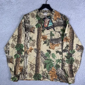 Vintage 90's Camo Jerzees Long Sleeve Shirt Men's Medium Realtree USA Made NEW - Picture 1 of 9