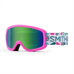 Smith Snowday Kids Ski / Snow Goggles Vivid Pink Hearts, Green Sol-X Mirror Lens - Picture 1 of 2